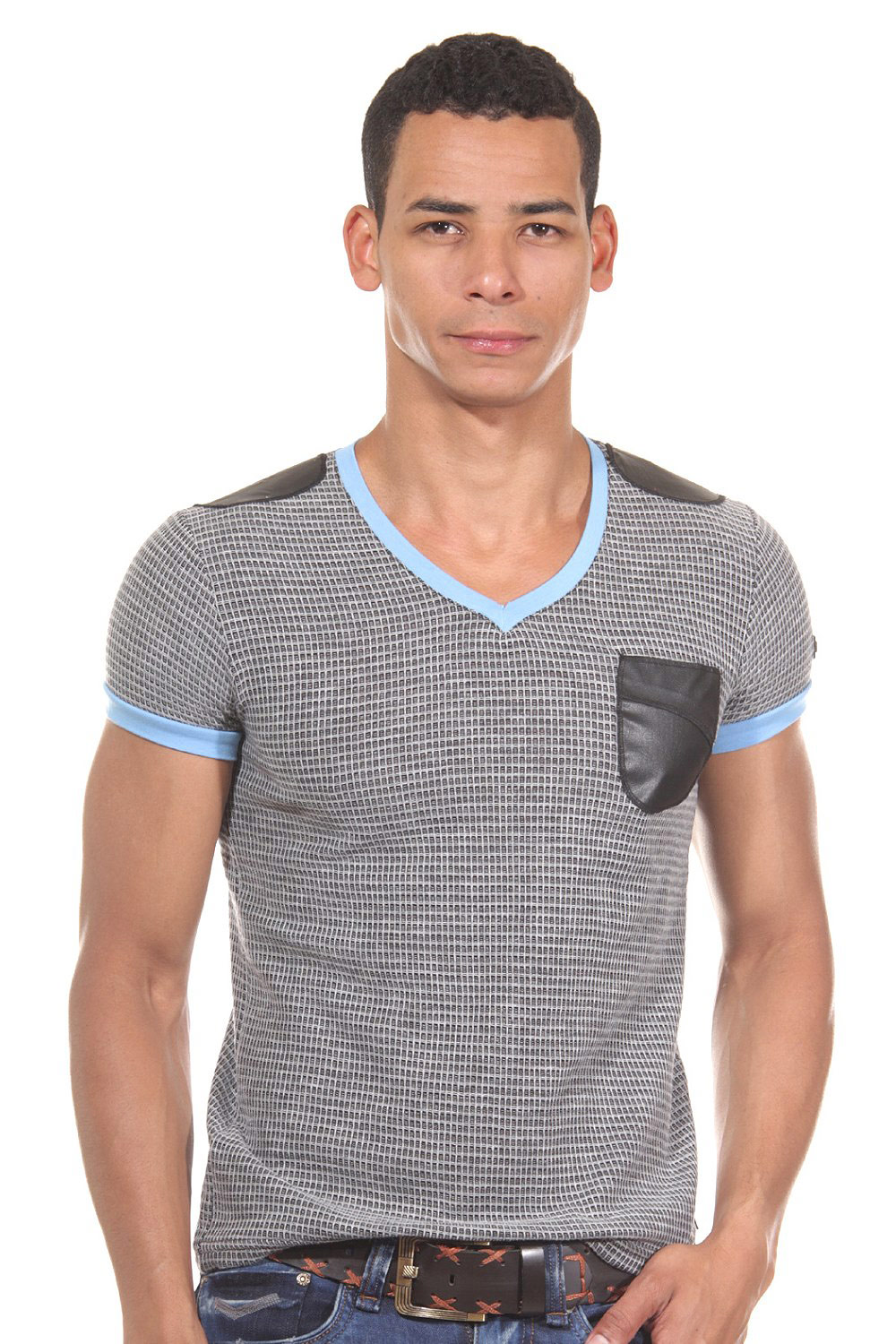 R-NEAL T-Shirt V-Ausschnitt slim fit auf oboy.de